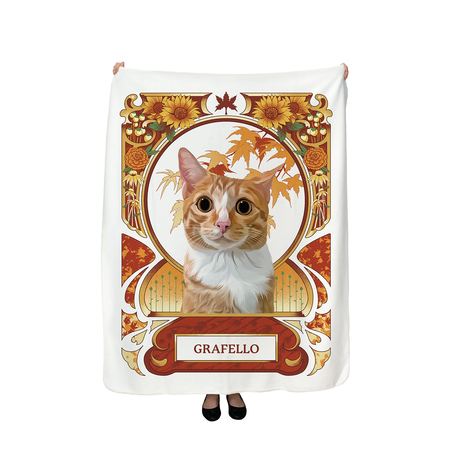 Custom Pet Portrait Sherpa Blankets